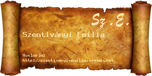 Szentiványi Emília névjegykártya