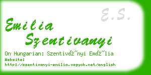 emilia szentivanyi business card